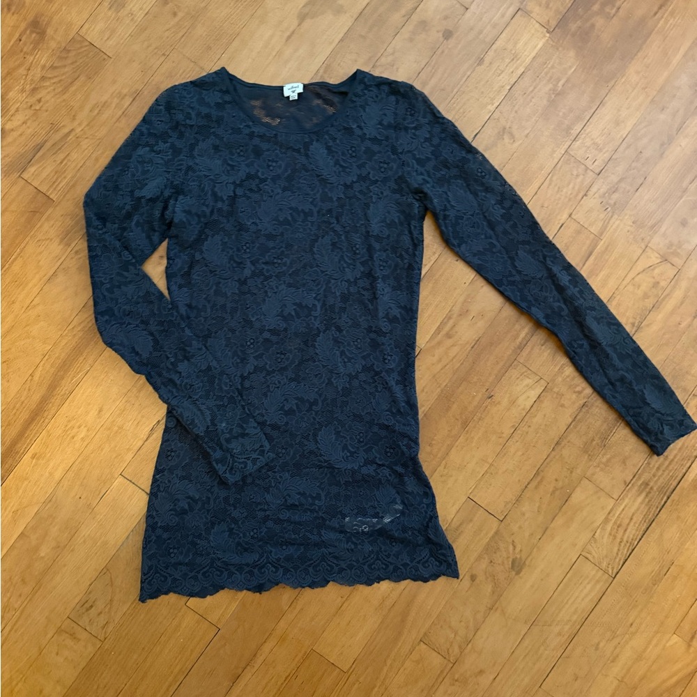 Wilfred dark gray blue sheet Lace mini dress
